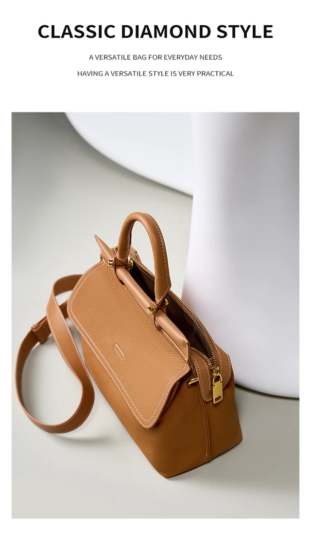 Alt view image 4 of 4 - Genuine Leather Women Western Shoulder Handbag Brown