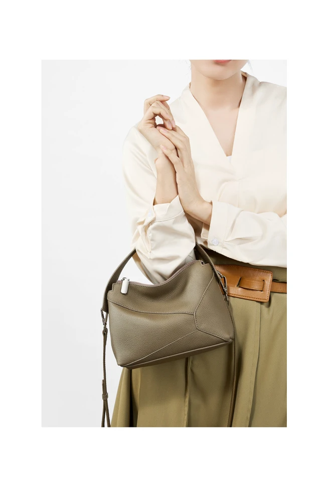 Alt view image 4 of 4 - Genuine Leather Women Purses and Handbags Grey