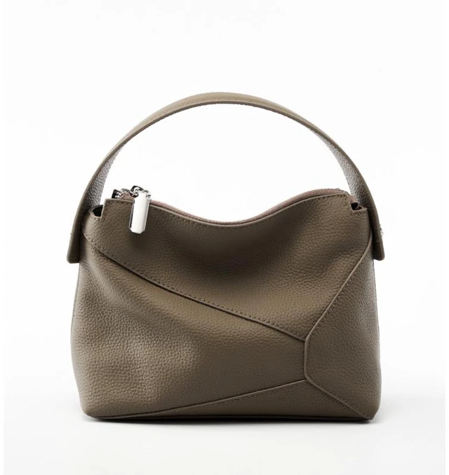 Main image of Genuine Leather Women Purses and Handbags Grey