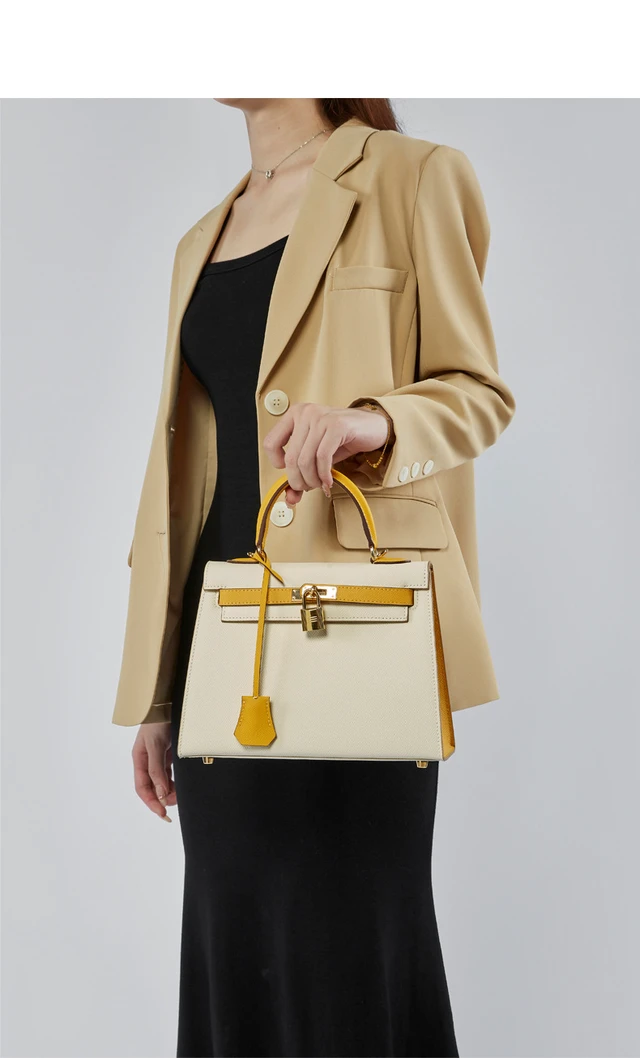 Alt view image 2 of 2 - Genuine Leather Women Top Handle Shoulder Purses and Handbags Brown