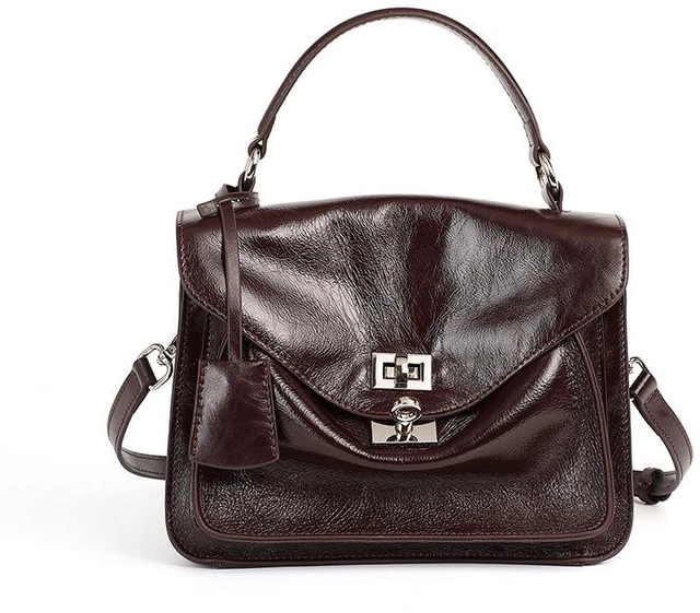 Main image of Genuine Leather Women Shoulder Handbag Tote Hobo Purses Handbag Brown