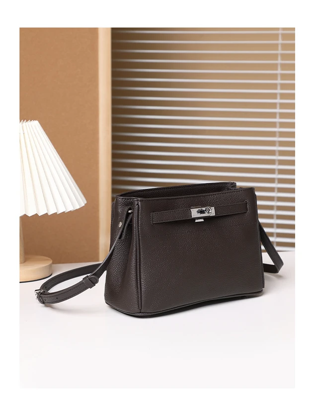 Alt view image 4 of 6 - Women Retro Genuine Leather Handbag Brown