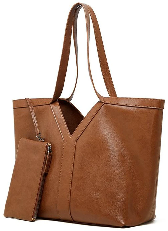 Main image of Genuine Leather Women Crossbody Bag Brown