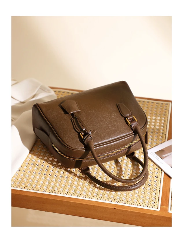 Alt view image 2 of 3 - Genuine Leather Women Handbag and Purse Brown
