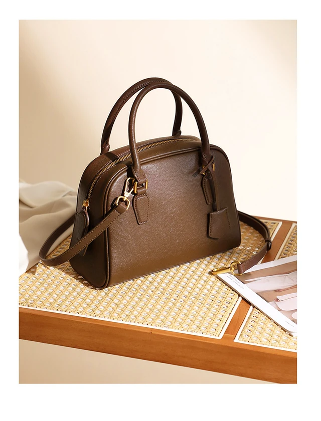 Alt view image 3 of 3 - Genuine Leather Women Handbag and Purse Brown