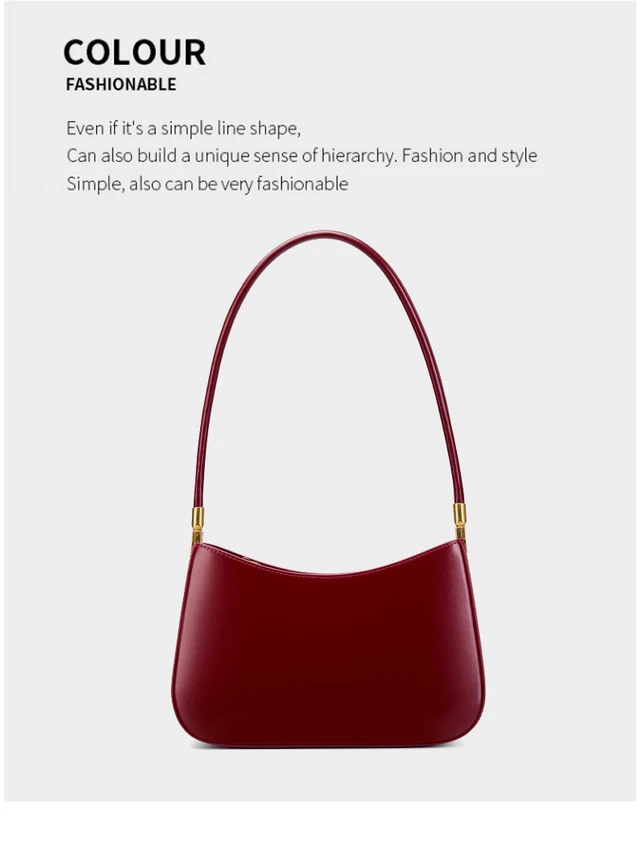 Alt view image 4 of 4 - Genuine Leather Women's Tote Bag Red