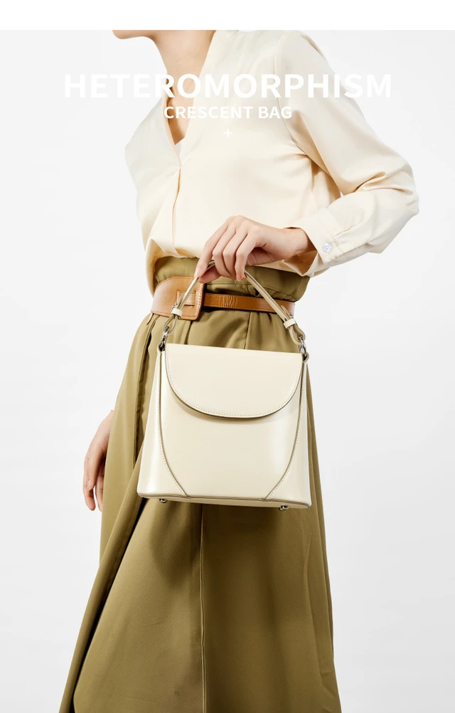 Alt view image 5 of 6 - Genuine Leather Women Crossbody Bag Mini Bag White