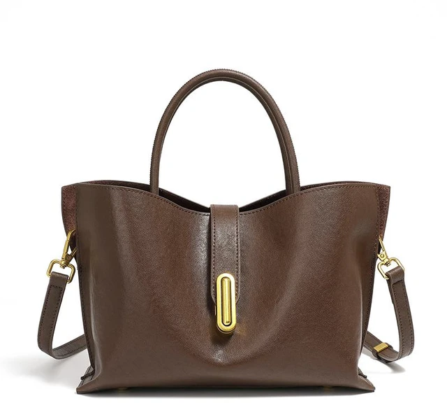 Main image of Genuine Leather Women Crossbody Bags Women's Tote Shoulder Bag Brown