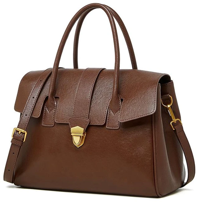 Main image of Genuine Leather Women Handbag and Shoulder Bag Brown