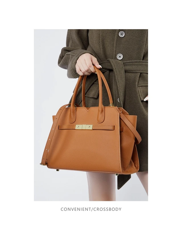 Alt view image 2 of 4 - Genuine Leather Women Shoulder Handbag Ladies Crossbody Purse Brown