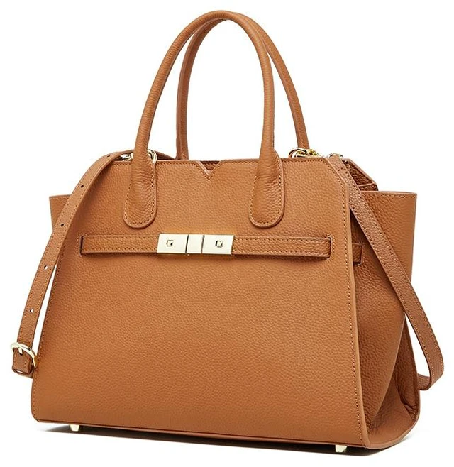 Main image of Genuine Leather Women Shoulder Handbag Ladies Crossbody Purse Brown