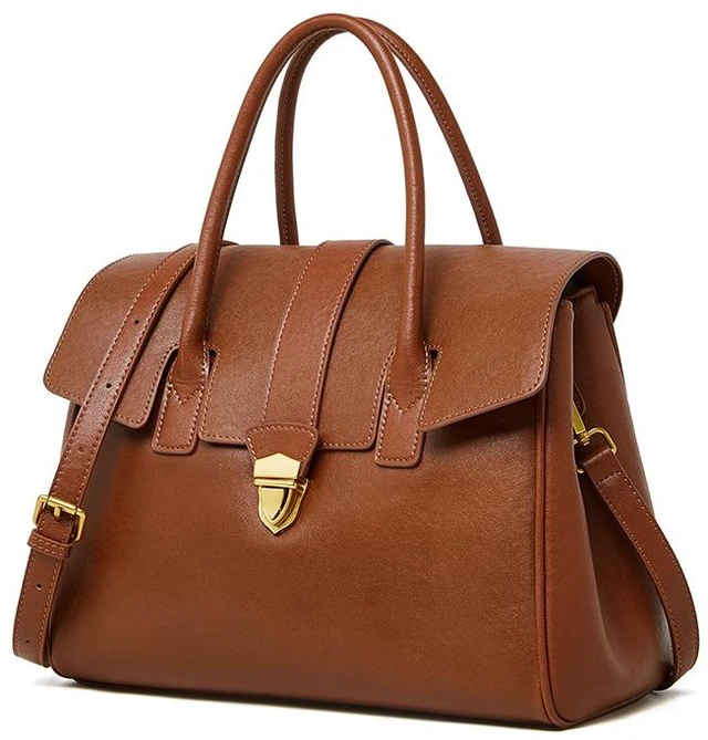 Main image of Genuine Leather Women Handbag and Shoulder Bag Brown