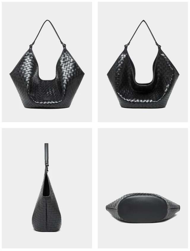 Alt view image 4 of 5 - Genuine Leather Women Handbags Black