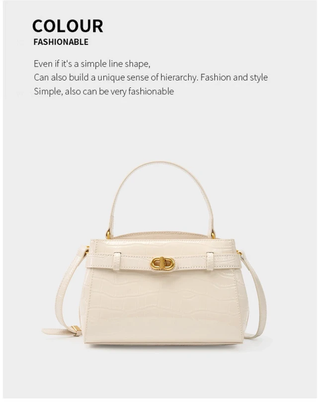 Alt view image 4 of 5 - Women Tote Handbags Genuine Leather Shoulder Bags White