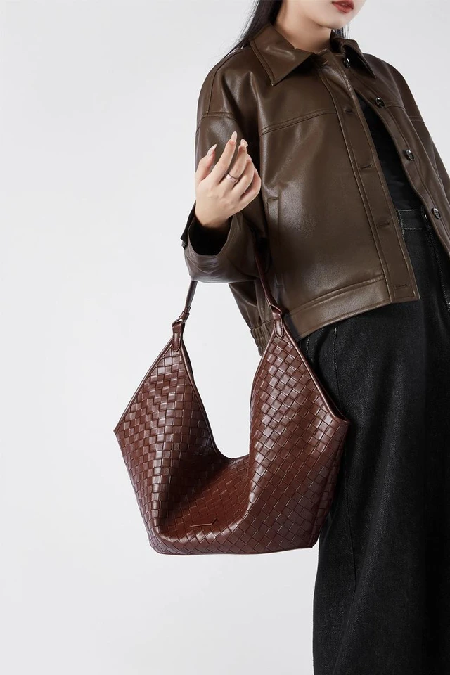 Alt view image 4 of 5 - Genuine Leather Women Handbags Purple