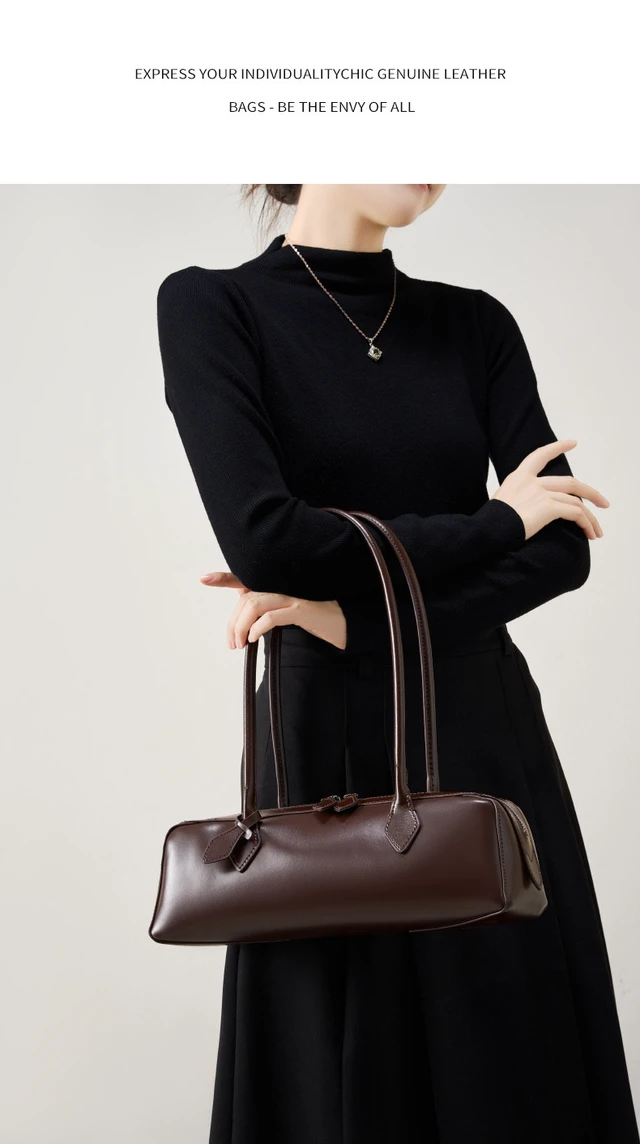 Alt view image 4 of 4 - Women Genuine Leather Crossbody Bags Women's Tote Shoulder Bag Brown