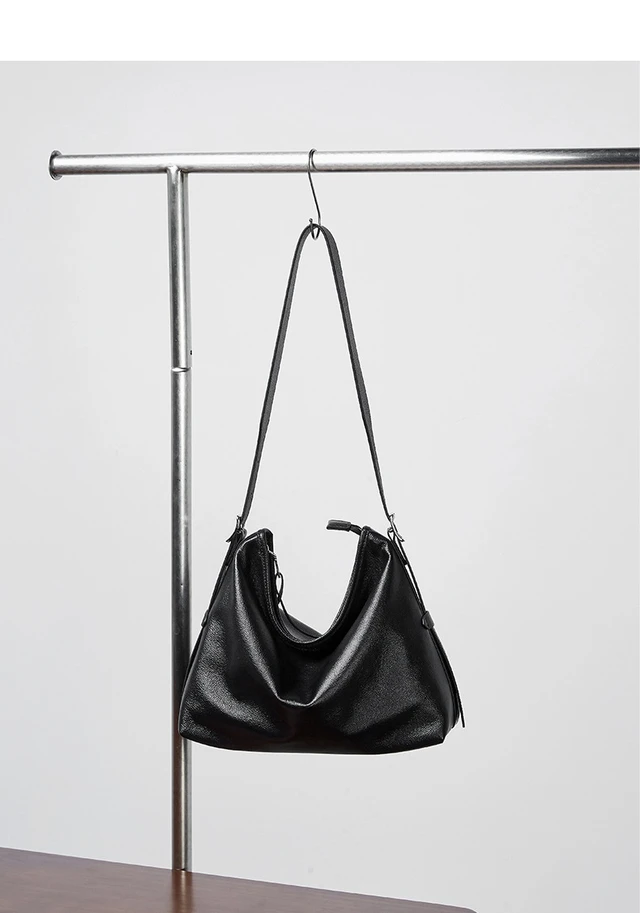 Alt view image 6 of 6 - Genuine Leather Women Tote Bag Handbags Black