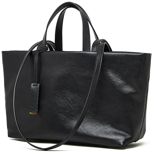 Main image of Women Genuine Leather Tote Purse Shoulder Bag Black