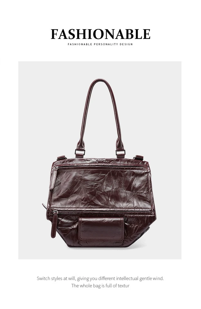 Alt view image 3 of 7 - Genuine Leather Ladies' Shoulder Bag Brown