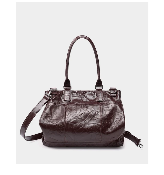 Alt view image 5 of 7 - Genuine Leather Ladies' Shoulder Bag Brown