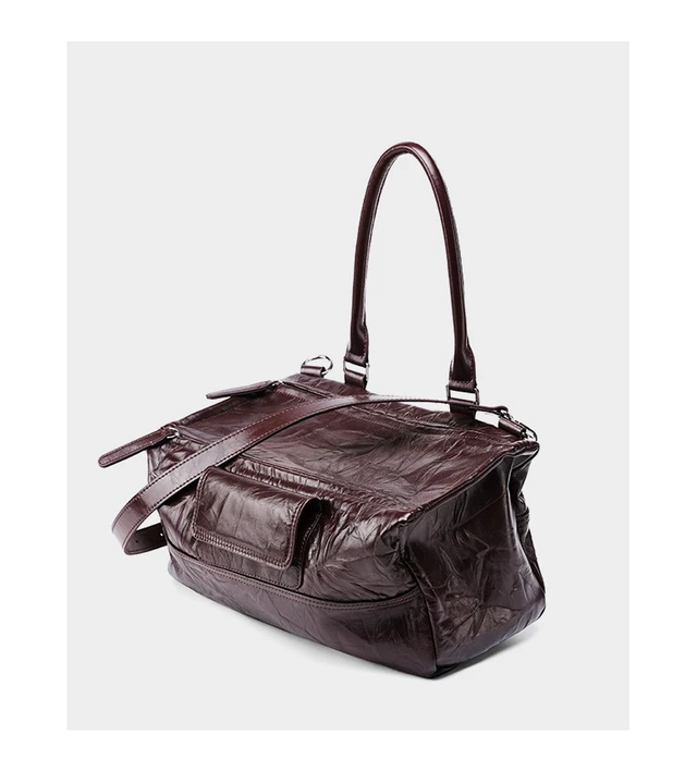 Alt view image 4 of 7 - Genuine Leather Ladies' Shoulder Bag Brown