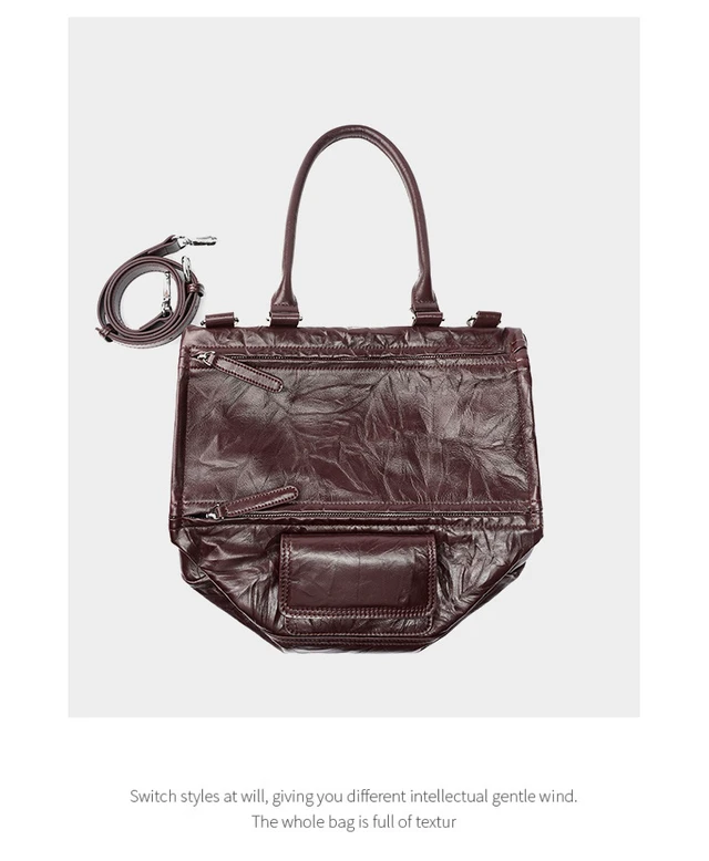 Alt view image 6 of 7 - Genuine Leather Ladies' Shoulder Bag Brown