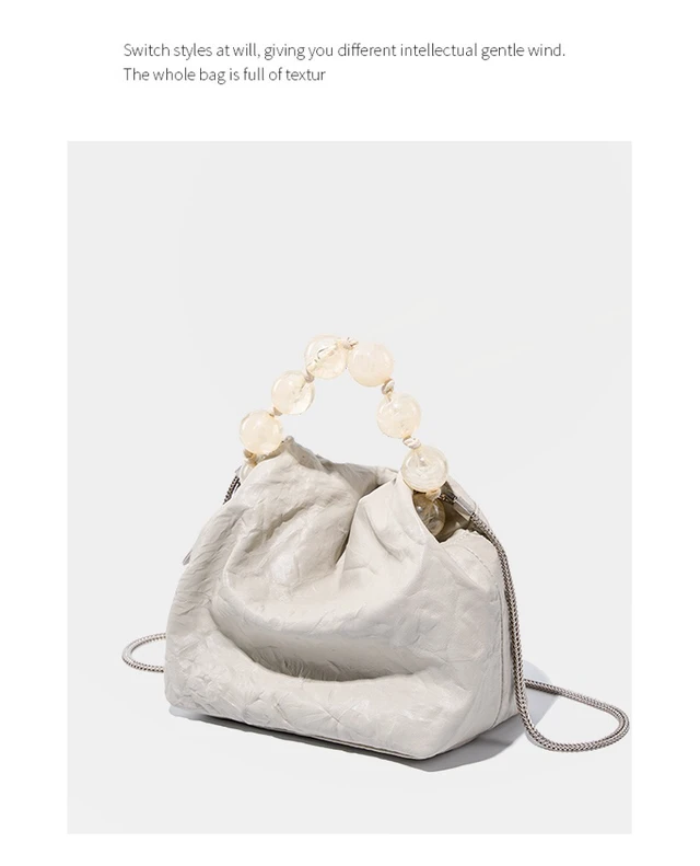 Alt view image 4 of 4 - Women Genuine Leather Handbag Purse Top Handle Shoulder Crossbody Bag White
