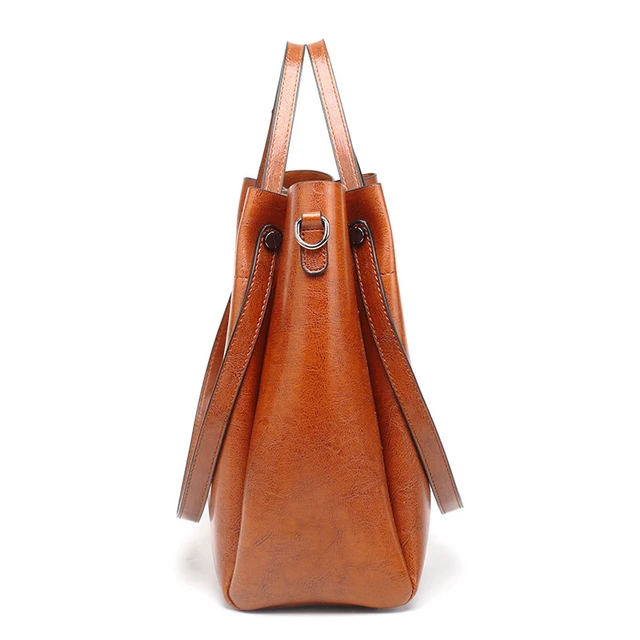 Alt view image 3 of 4 - Genuine Leather Fashion Retro Messenger Bag Women's Handbag Brown