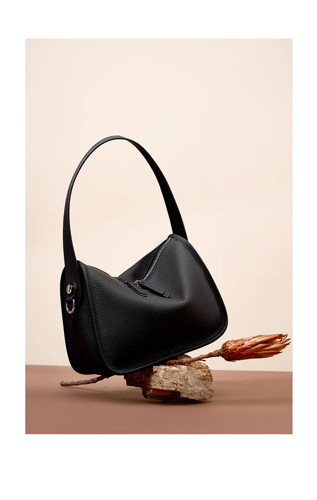Alt view image 2 of 4 - Genuine Leather Hobo Shoulder Bag For Women Large Crossbody Bag Black