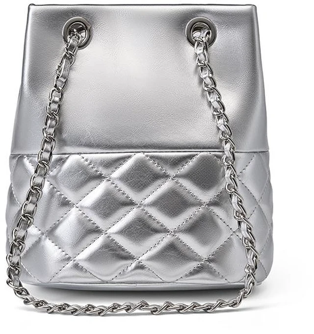 Main image of Genuine Leather Women Shoulder Bag Vintage Crossbody Purse Handbag Silver