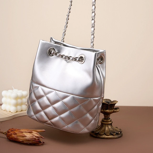 Alt view image 2 of 3 - Genuine Leather Women Shoulder Bag Vintage Crossbody Purse Handbag Silver