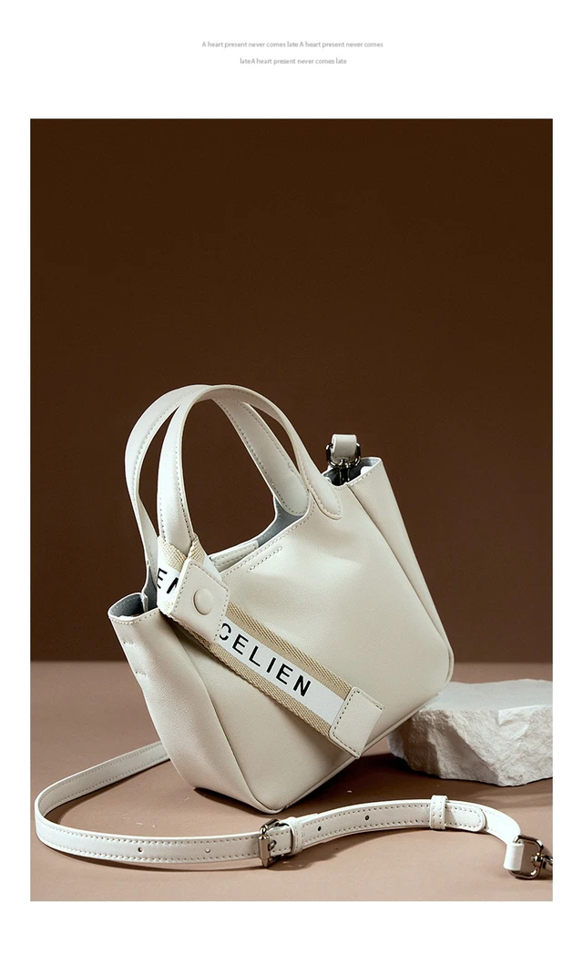 Alt view image 3 of 3 - Genuine Leather Hobo Shoulder Bag For Women Large Crossbody Bag White