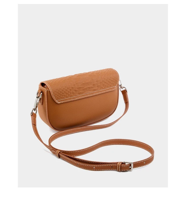 Alt view image 2 of 3 - Ladies' Genuine Leather Crossbody Bag Large Capacity Small Square Bag Brown