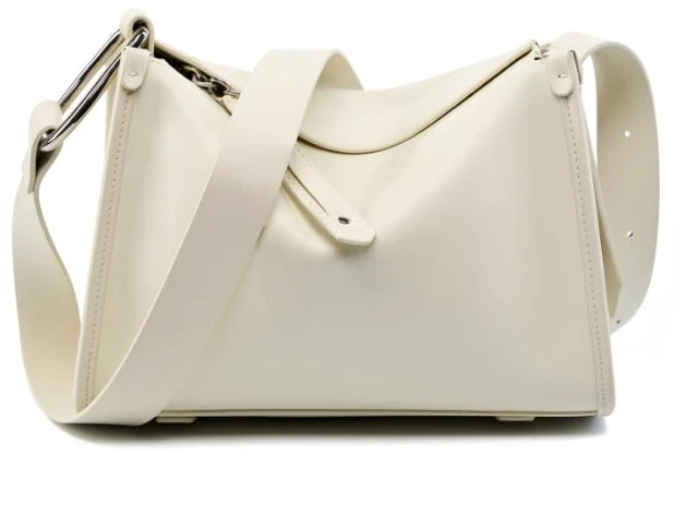 Main image of Genuine Soft Leather Shoulder Tote Crossbody Purses Bucket Bags White