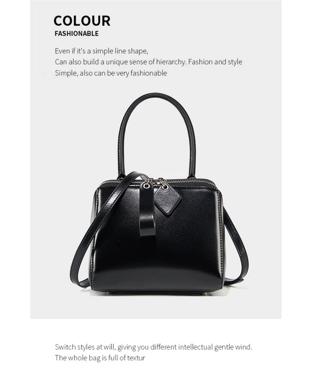 Alt view image 3 of 3 - Genuine Leather Women Tote Bag Soft Handbags Vintage Shoulder Purses Black