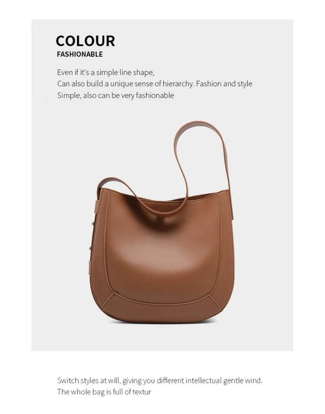 Alt view image 3 of 3 - Genuine Leather Women Fashion Shoulder Designer Purses and Handbags Brown