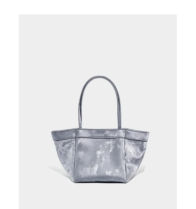 Alt view image 3 of 4 - Genuine Leather Fashion Women's Handbag Messenger Bag Silver