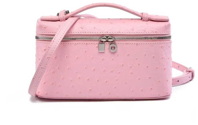 Main image of Women's Genuine Leather Makeup Bag Shoulder and Crossbody Phone Bag Pink