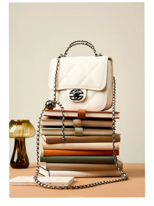 Alt view image 2 of 3 - Women Genuine Leather Cute Tote Handbags Crossbody Bag with Long Strap White