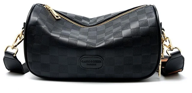 Main image of Genuine Leather Crossbody Bag Women Shoulder Bag Black