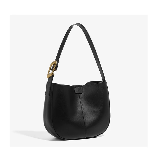 Alt view image 3 of 3 - Womens Hobo Genuine Leather Shoulder Bag Top-handle Handbag Ladies Purses Black