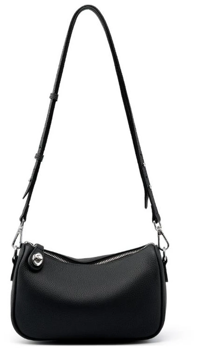 Main image of Genuine Leather Women Swinger Fashion Shoulder Cross Bag Black