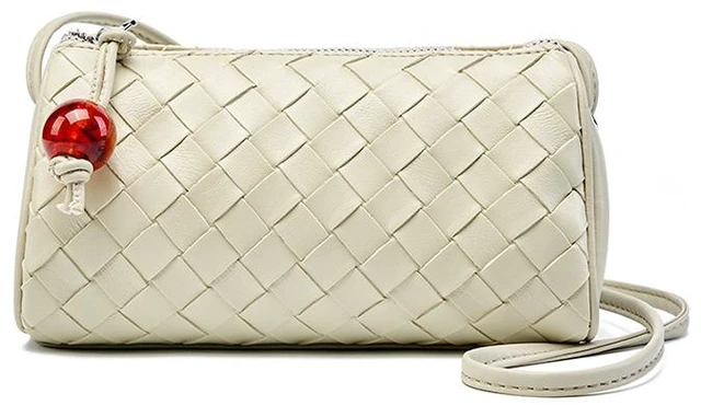 Main image of Genuine Leather Women Pillow Bag White