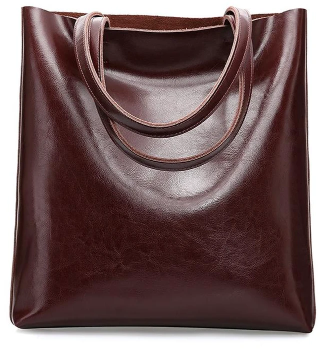 Main image of Women Genuine Leather Large Work Tote Bag Womens Travel Shoulder Bag Purple