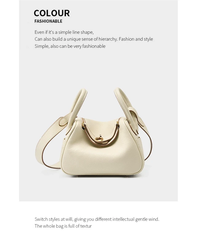 Alt view image 2 of 3 - Genuine Leather Mini Shoulder Bag Lindy Small Bag White