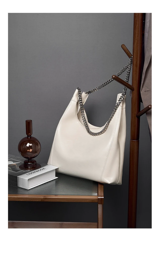 Alt view image 3 of 4 - Women Genuine Leather Cute Tote Handbags Crossbody Bag White