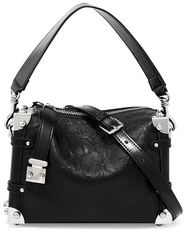 Main image of Women Genuine Leather Shoulder Purses and Handbags Ladies Roomy Tote Bags Black
