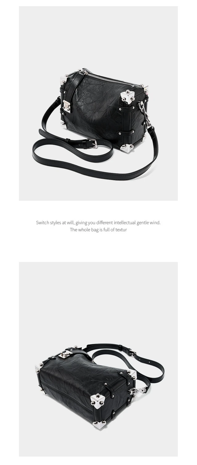 Alt view image 4 of 4 - Women Genuine Leather Shoulder Purses and Handbags Ladies Roomy Tote Bags Black
