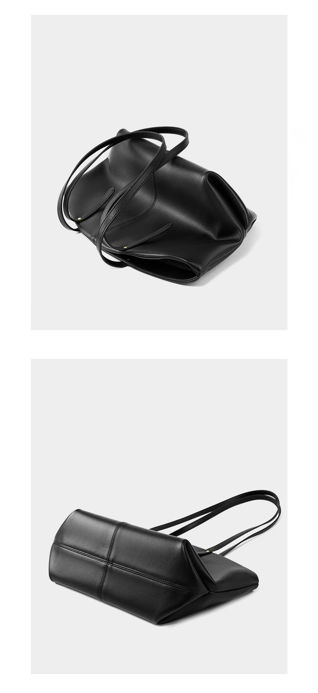 Alt view image 4 of 4 - Genuine Leather Women Shoulder Purses and Handbags Black