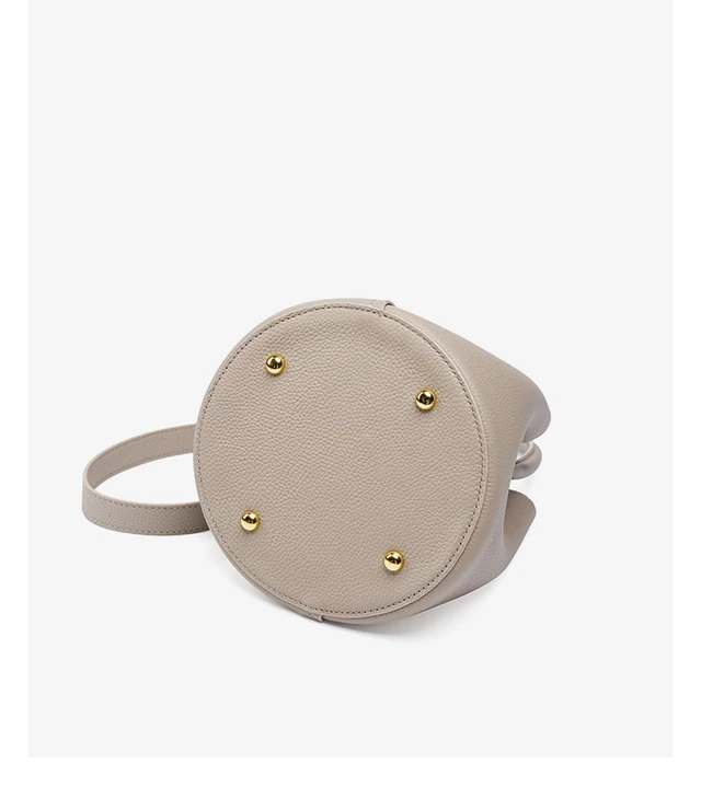 Alt view image 3 of 3 - Women Genuine Soft Leather Shoulder Hobo Bag Grey